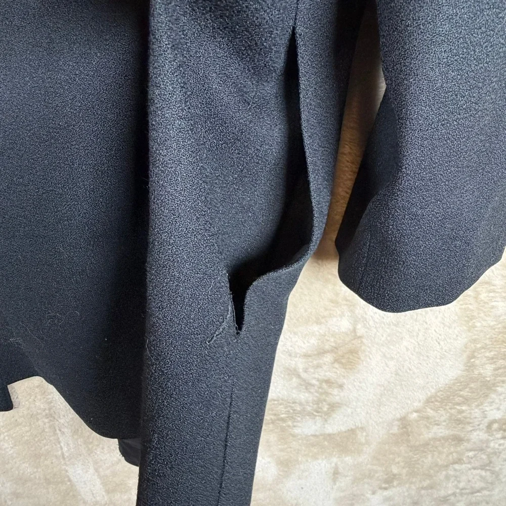 Eleanor P Brenner Vintage Black Wool Open Front‎ Blazer Jacket Women Size 6